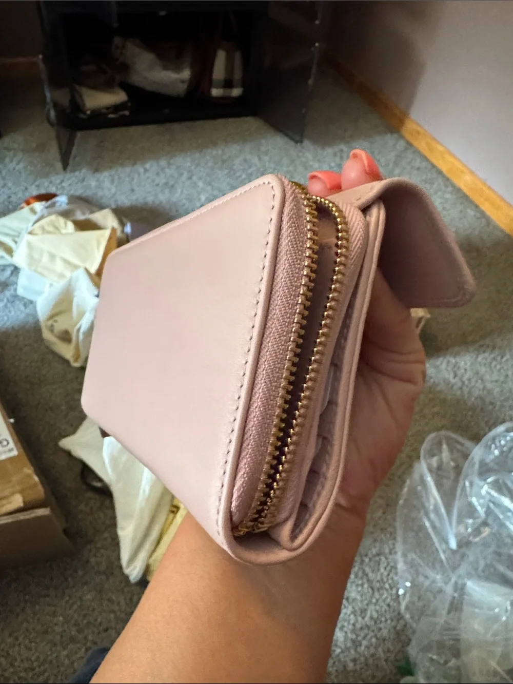 Gucci Soft Pink Leather Continental Wallet